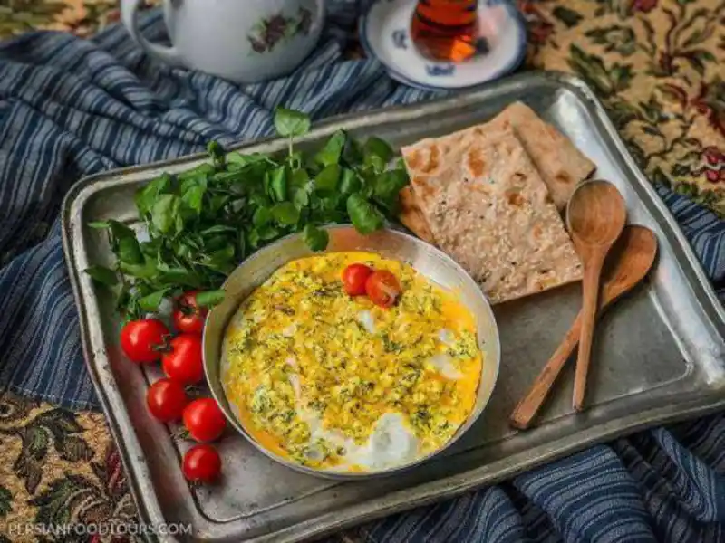 panir bereshteh persian cheese and egg omelette