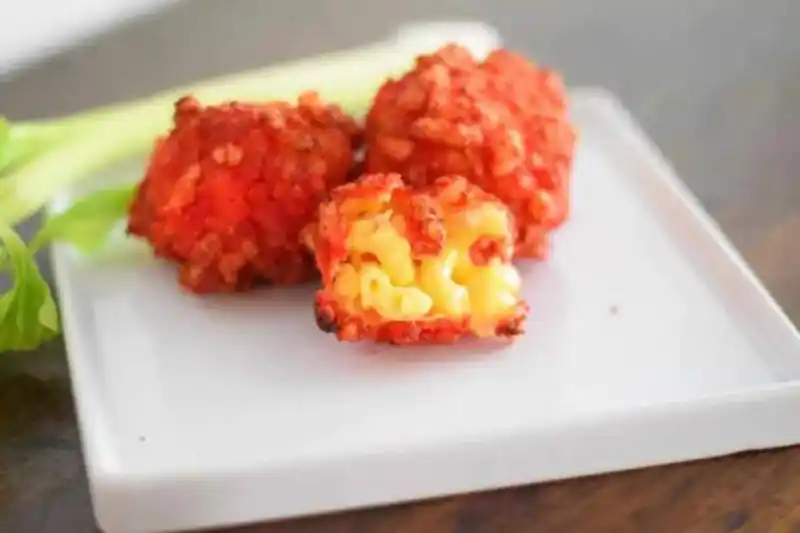 Hot Cheetos Mac and Cheese Bites