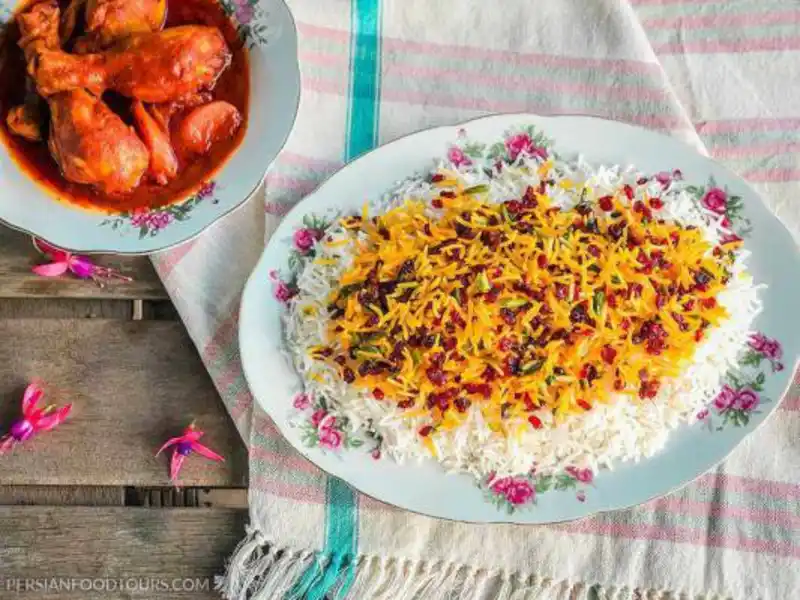Zereshk Polo Morgh Persian Barberry Rice With Chicken