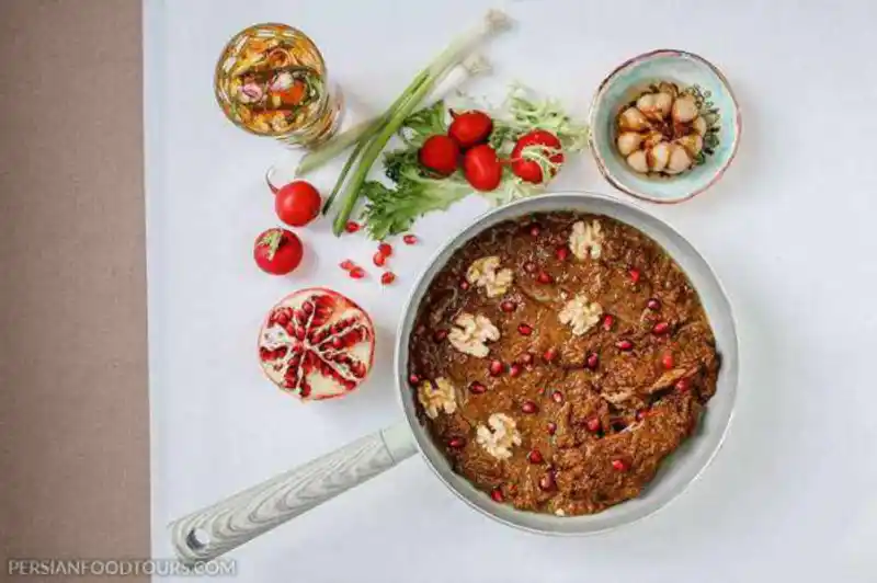 FESENJAN Persian Chicken stew with pomegranate molasses