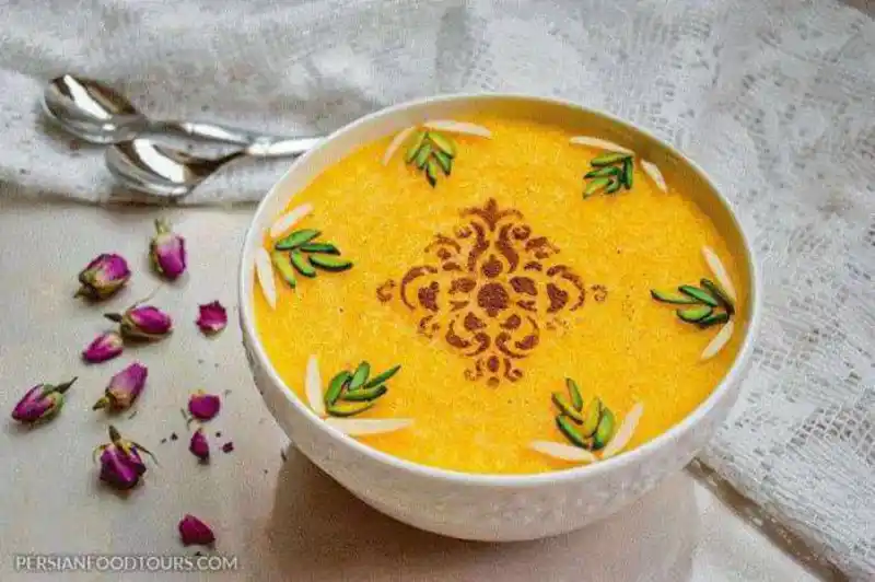 shole zard persian saffron rice pudding